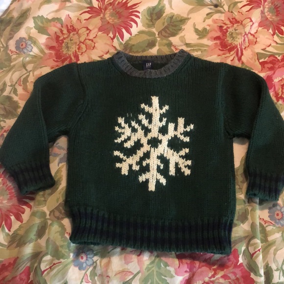 VINTAGE ‘03 Gap Kids Size XS (4) Unisex Kids Crewneck SNOWFLAKE Cotton Wool NEW - Picture 6 of 13